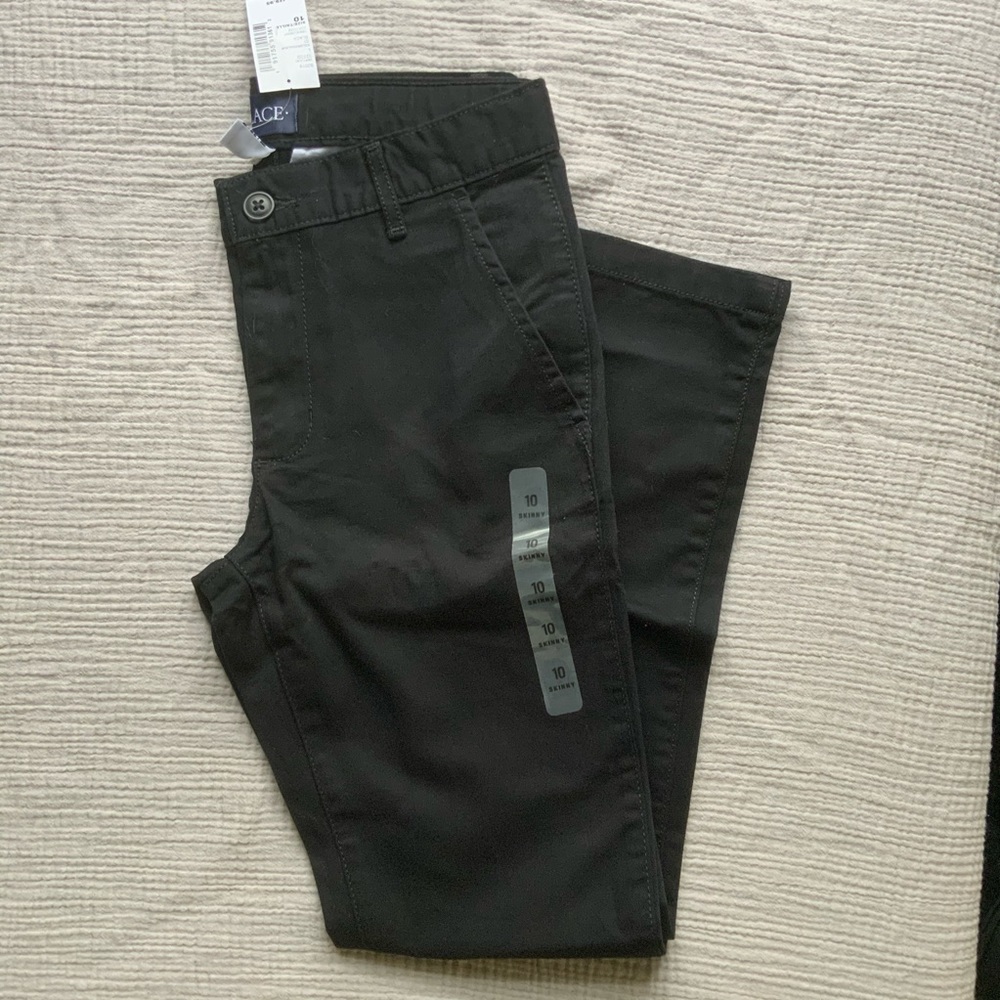 Children's Place boys black chino casual pant 10